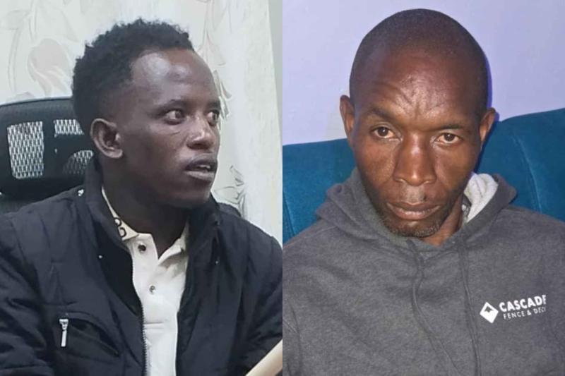 Collage photo of two suspects arrested in Ongata Rongai.